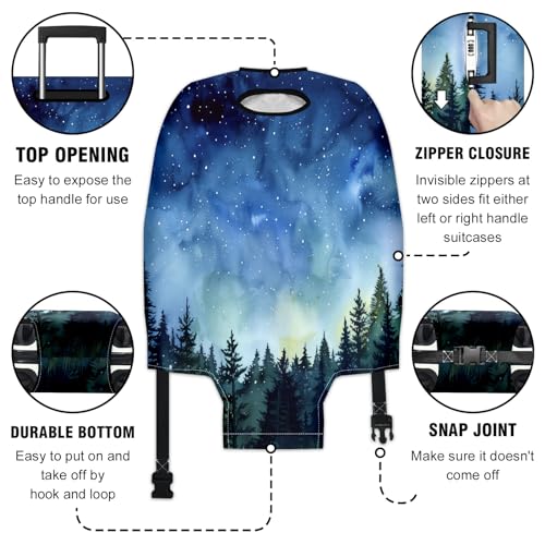Deep Forest Luggage Cover Suitcase Protector Travel Luggage Cover Carry on Luggage Cover Washable Baggage Covers for Suitcase Fit 22-24 Inch Luggage3