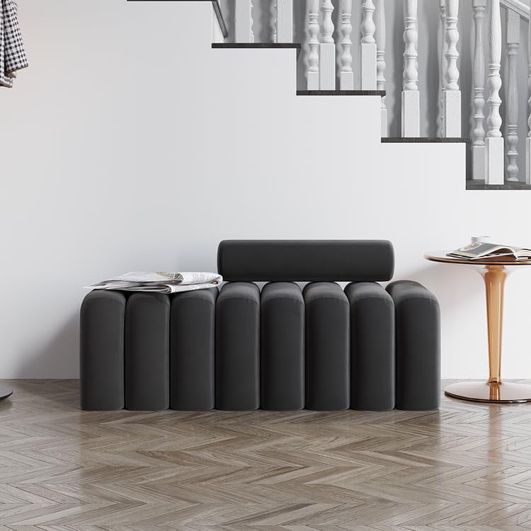 LEGACY OF COMFORT Afza 47.2'' Upholstered Bench Ottoman Tufted for Living Room & Bedroom (Dark Grey)-image-20