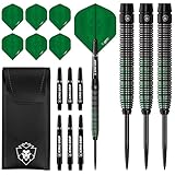  Dardos KOTO Kingfinity Black & Green 90% Tungsten Darts Punta de Acero 24 g