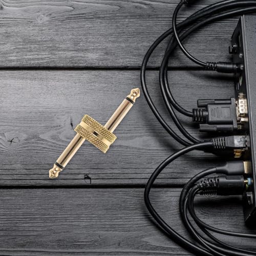 Acopladores de pedal de guitarra de metal dorado de 6.35 mm de ULTECHNOVO paquete de 4 piezas 5