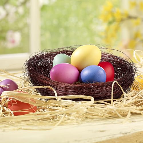 HANABASS 20 Pcs Artificial Bird Nests 4.7 Inch Empty Woven Nest Decor for Easter Crafts Spring Table Centrepiece Photography Props Garden Ornament - Image 4