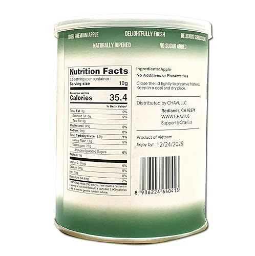 CHAVI Freeze-Dried Apple | Healthy Superfood | No Added Sugars or Preservatives | Non-GMO, Vegan, Gluten-Free | Long Shelf Life | 2 oz Can - Thumbnail 2