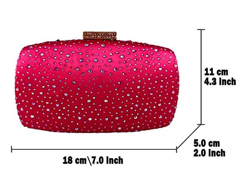 Boutique De FGG Women's Evening Handbags Wedding Party Crystal Clutch Purses Bridal Rhinestone Bags - Image 7