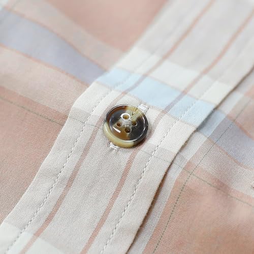 Image of Dubinik Mens Short Sleeve Button Down Shirts Soft Breathable Summer Vintage Regular Fit Lightweight Men's Casual Shirt