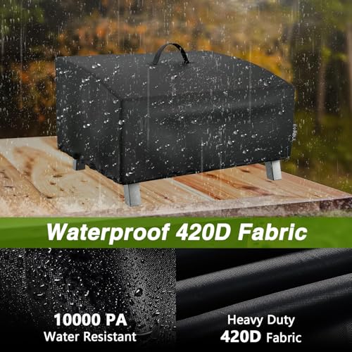 Image of EVRBUL Portable Grill Cover Fit for Cuisinart CGG-306 2 Burner Gas Grill, 420D Tabletop Grill Cover Fit for Pit Boss 10697 75275 Fit for Royal Gourmet GT1001, 25 inch L x 19 inch W x 15 inch H