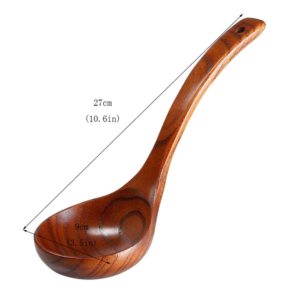 łyżki Długie rękojeść Drewniana łyżka Duży Koreański Styl Korsianki Drewniana Łyżka łyżka do zupy (Size : 6 pack)
