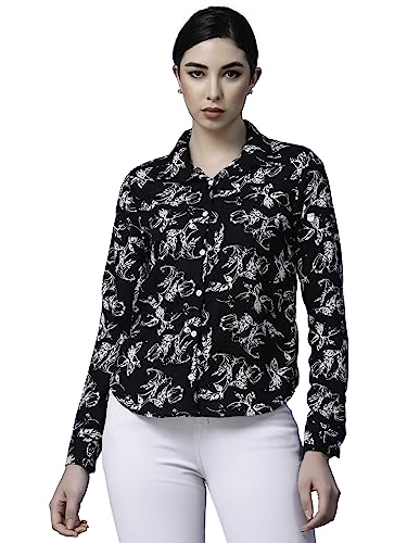 Image of OOMPH! Women's Cotton Regular Fit Floral Button Down Shirt