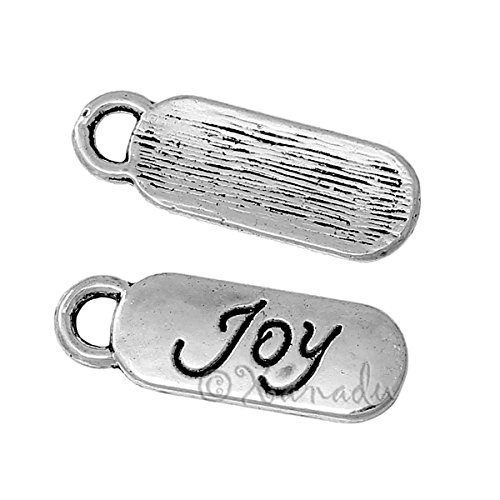 Joy Wholesale Inspirational Message Charm Pendants Jewelry Making Supply Pendant Bracelet DIY Crafting by Wholesale Charms (50 ps)