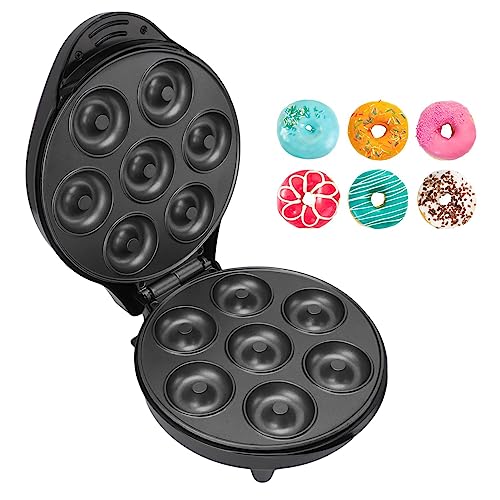 Mini Donut Maker, 7 Donuts Doughnut Maker for Families with Kids Breakfast, Snacks & Desserts,1000 Watts