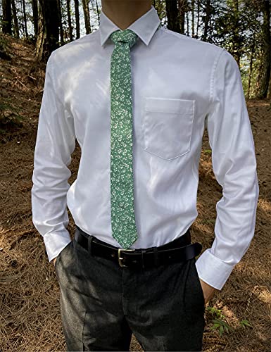 Image of Kebocis Mens Skinny Cotton Floral Tie for Men