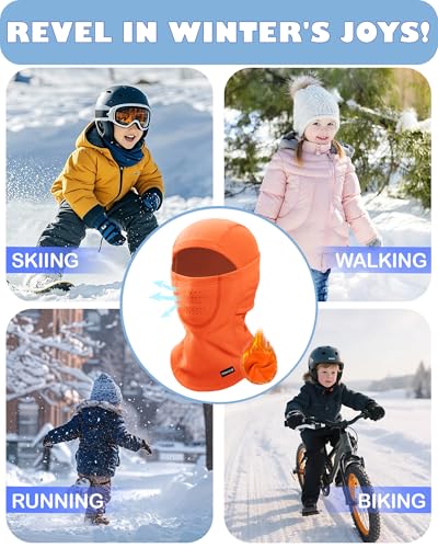Image of Breathable Kids Balaclava Ski Mask, Winter Warm Face Mask for Boys Girls Fleece Neck Warmer for Cold Weather