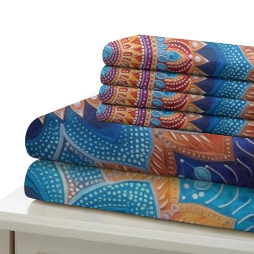Parure de lit fleurs polygonales 3D housse de couette microfibre double 200x200cm ado
