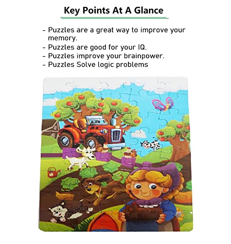 Image of MUREN Farm Jigsaw Puzzle Game for Kids- Age of 5-12 Years Old- Educational and Fun Children Game-Child Learning & Creativity Game Fun Child Play (40 Pieces-Multicolor)