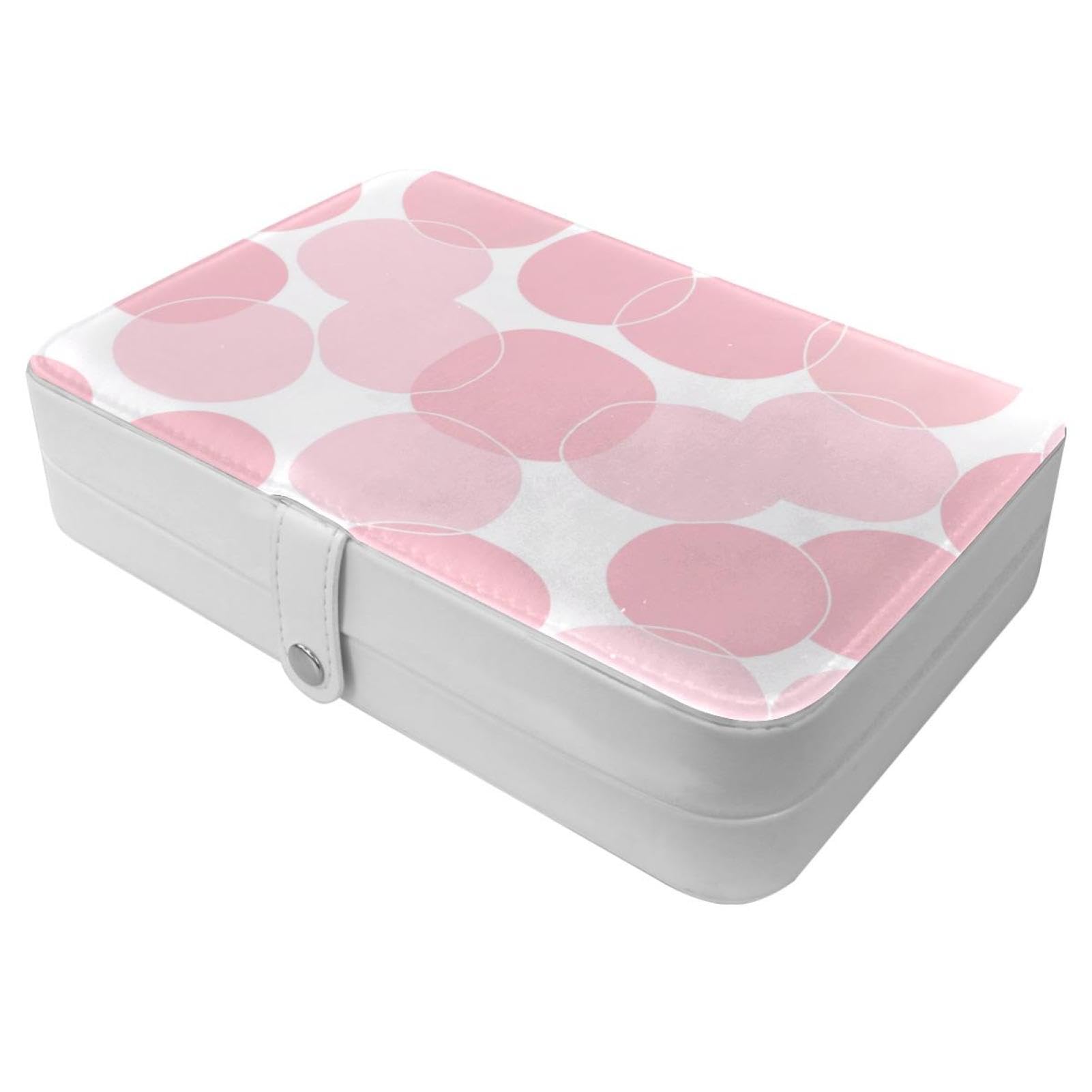 Boîte à bijoux de voyage rose et organiseur portable compact pour fille