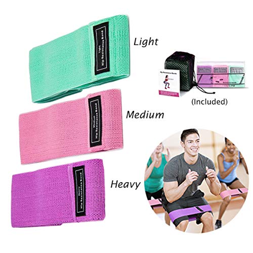MINCHEDA Bandes de Résistance pour Jambes et Hanche, Bandes de Hanche dExercice pour Hommes ou Femmes, Bandes de Forme Physique pour Exercice, Yoga, Pilates(Set 3)