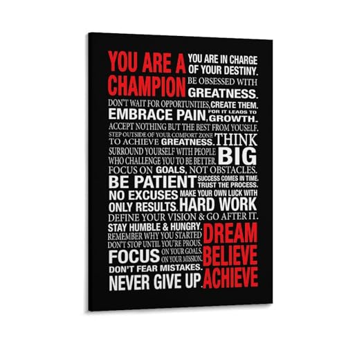 You Are A Champion Believe Dream Achieve Motivational Canvas Printing