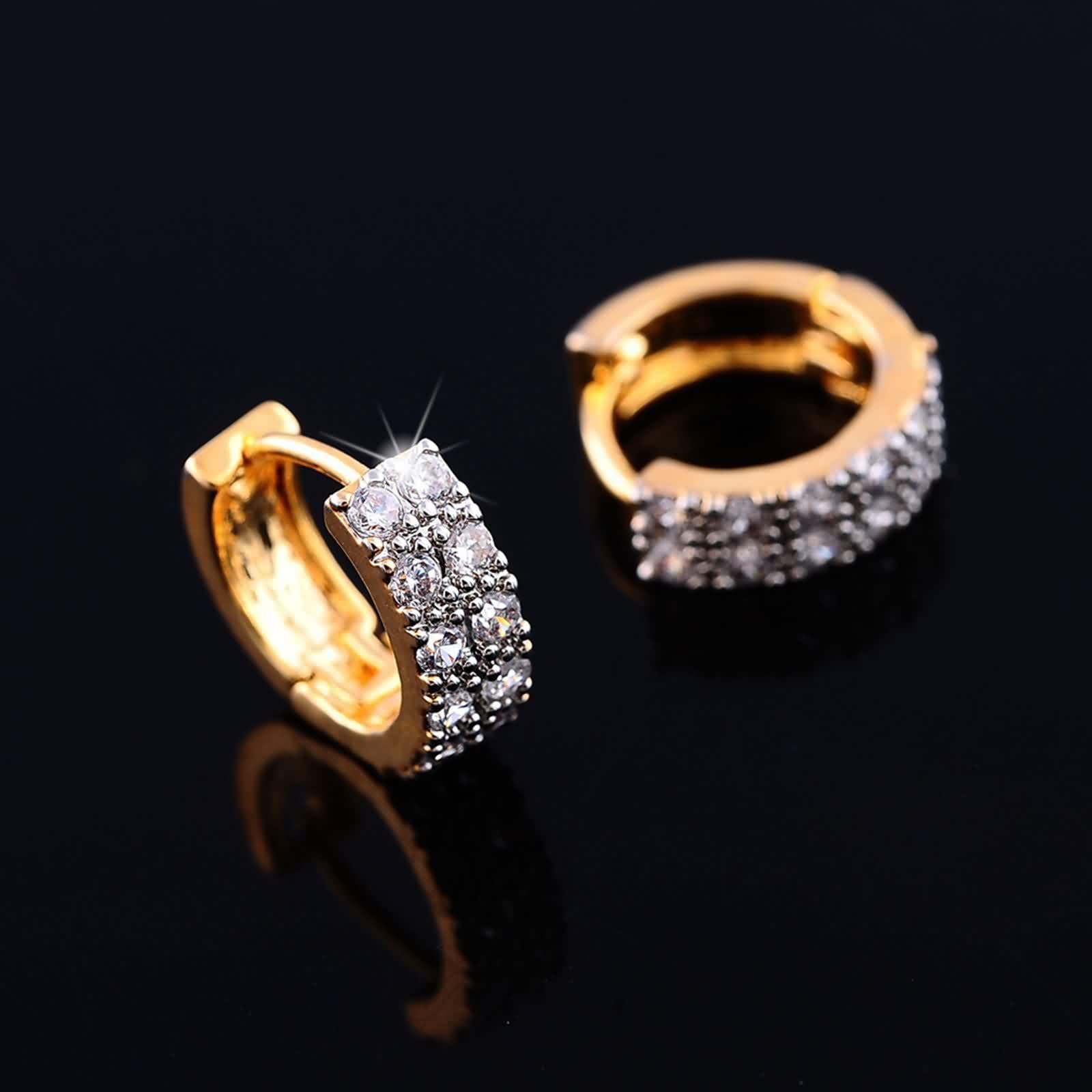 Pendientes de aro vintage para mujer, oro amarillo Au375, 9 K, Moissanit Hoop, pendientes de aro para mujer, pequeños oro 375