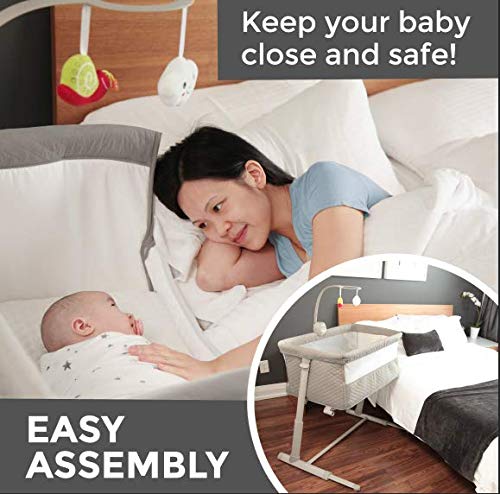 Baby Bassinets – Adjustable and Easy to Assemble Bassinet for Baby, Lightweight Ba