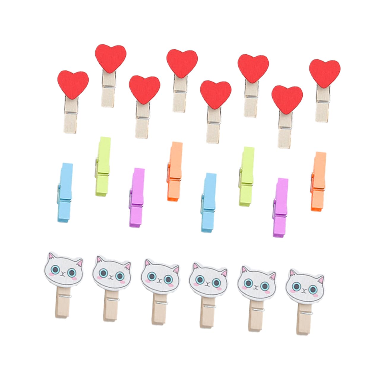 DECHOUS 40Pcs Mini Wooden Photo Clips Creative DIY Clamps for Photo Wall Decoration for Family Gatherings Lightweight Easy to Store for Friends