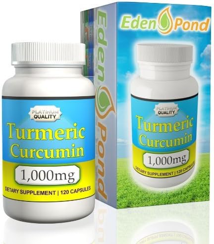 Eden Pond Turmeric Curcumin, 1000mg in Two Daily Capsules, 120 Caps by Eden Pond