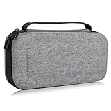 innoAura Switch Case for NS Switch (2017), Hard Shell Portable Case with 10 Game Card Holders, Shockproof Protection, Double Zippers & Mesh Pocket, Gray