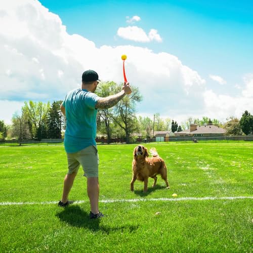 HUNTER Hundespielzeug FLINGERZ Ball, befüllbarer Gummiball für Apportiertraining, pfeift beim Fliegen, schwimmfähig, kompatibel mit Schleuderstab, robust & gut sichtbar, Größe: 7 cm