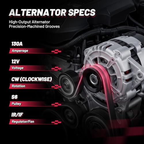 Image of BDFHYK 130A Alternator for Honda Odyssey 3.5L V6 1999-2001, 13769