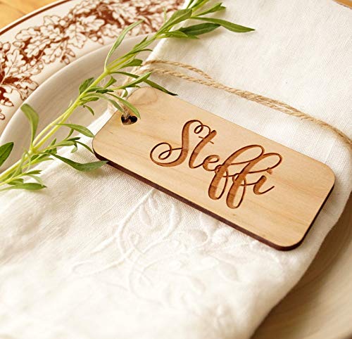 Amazon Com Place Cards Personalized Wedding Place Tags Rustic Wooden Place Cards Wedding Table Settings Escort Tags Name Tags Custom Set Of 10 Handmade