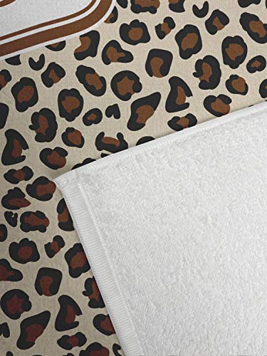 Rnk Shops Leopard Print Golf Towel - Poly-Cotton Blend - Small W/Name And Initial #TOP2