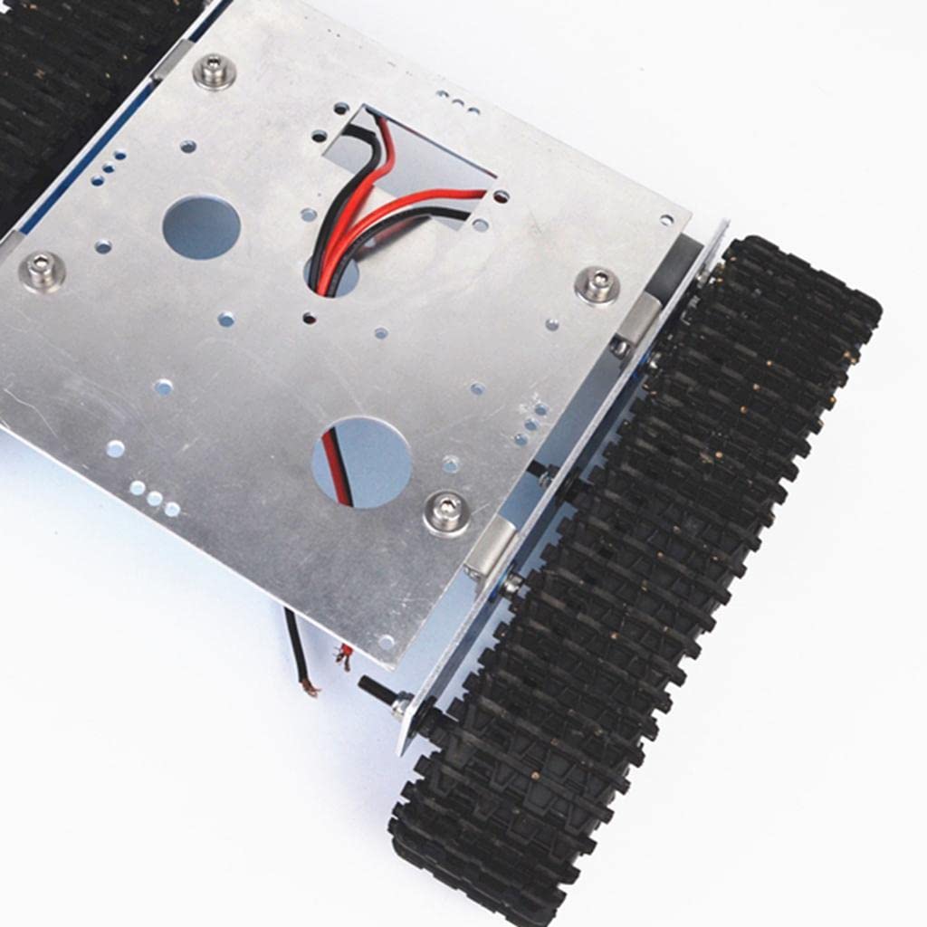 #N/A/a Tanque Robot Kit Chasis Modular con Ruedas de Plástico Estructura Resistente de Aluminio Vías de Ingeniería Adecuado para Proyectos Educativos