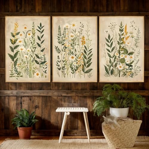Poster floral moderne pour salon lot de 3 affiches décoration de chambre à coucher - 5