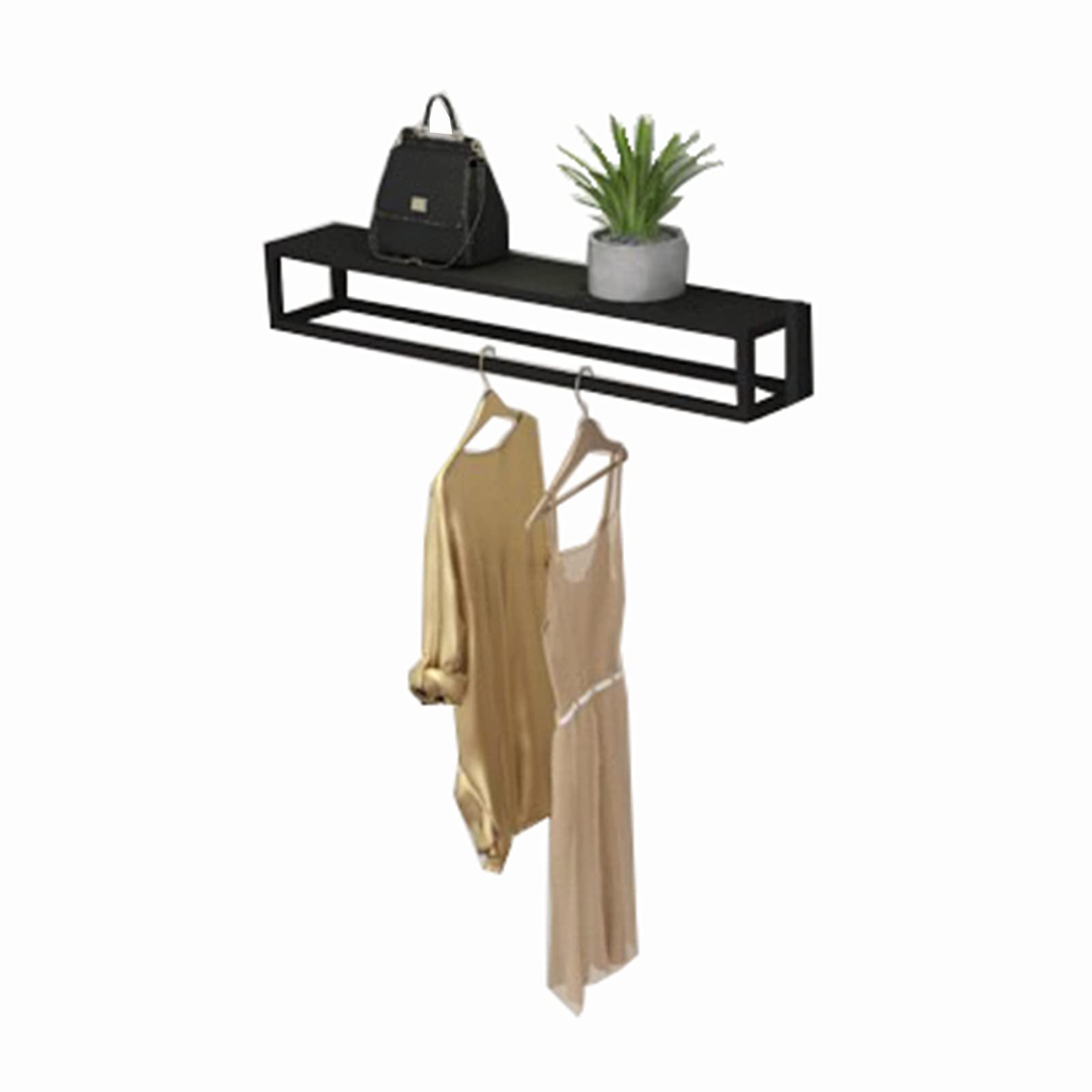Porte-manteau mural en métal noir 80cm pour stopper le désordre des vêtements
