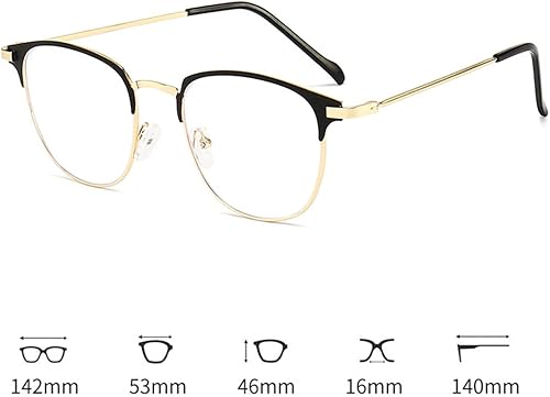 Miniatura 6 de DEPEYE Gafas de miopía con bloqueo de luz azul, marco de metal, gafas retro para miopía, gafas de 0.5 a 4.0 de fuerza