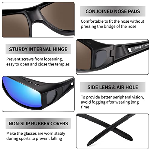 Image of URUMQI Polarized Sunglasses Fit Over Glasses for Men Women, Wraparound Sun Glasses UV400 Protection for Driving Fishing