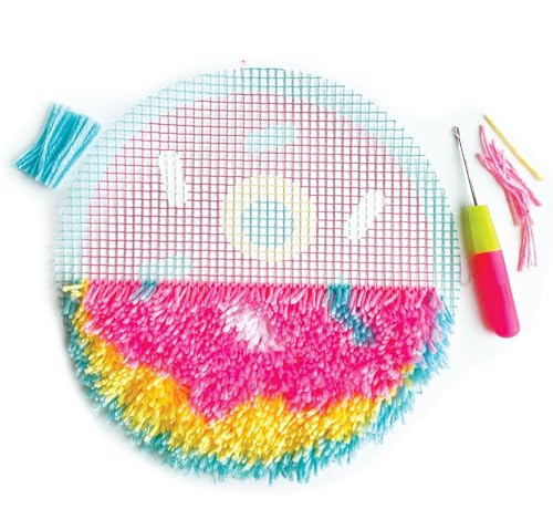 Image of BOX CANDIY Totally Deco Donut Latch Hook Hooked Rug Pillow Kit to Make and Display