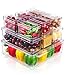 JOSPL Kühlschrank Organizer 10er Set,Durchsichtig Stapelbare Aufbewahrungsbox Organizer Set kleine Kühlschrankbox Speisekammer Vorratsbehälter fur Küchen, Kühlschrank, Schränke Regale, Badezimmer
