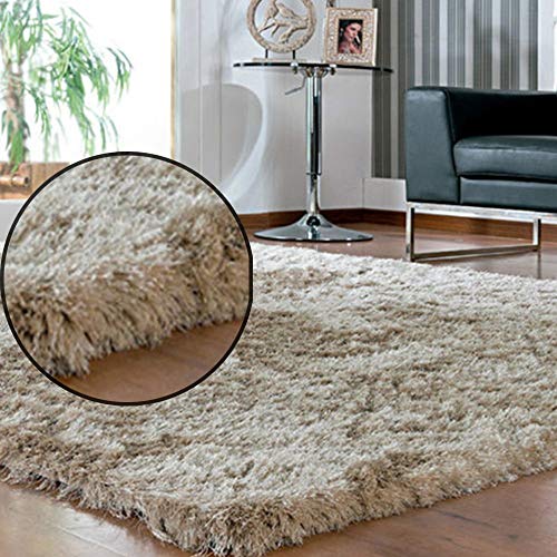 Tapete Apolo Peludo e Liso Casa Dona 150cmx200cm Bege