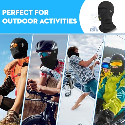 Image of BendJoy Nylon Balaclava for Men Bike, Full Face Mask for Sun Protection, Breathable Helmet Mask for Riding, Cycling, Skiing Ultimate Riding Gears for Bikers Black, Large