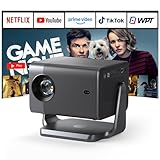 Smart Beamer 4K Kompatibel mit Netflix 3000ANSI Auto Fokus/6D Trapezkorrektur Video Projector Full...