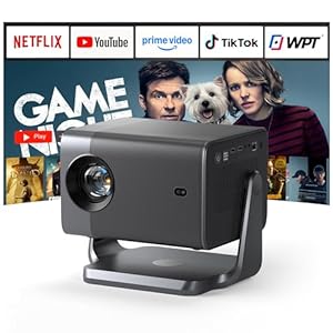 Smart Beamer 4K Kompatibel mit Netflix 3000ANSI Auto Fokus/6D Trapezkorrektur Video Projector Full HD 1080P, WiFi6 Bluetooth Unterstützt 4K Video Beamer Heimkino/Outdoor für Handy Projektor