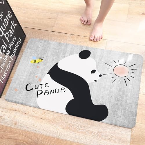 Image of Vasukie Bathroom Mat, Quick-Drying Water Absorbing Bathroom Mat, Non Slip Floor Mat, Dirt Barrier for Floor Mat, Bath Mat, Carpet, Bathroom Doormat |Astro Blue (Panda MAT)