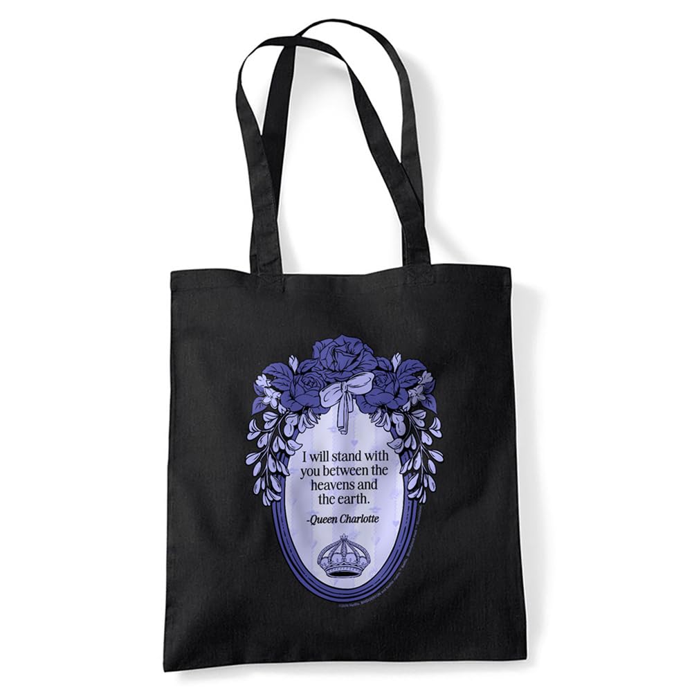 Bridgerton I Will Stand With You Grocery Travel Reusable Tote Bag, Black