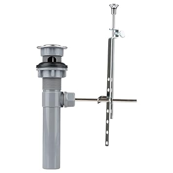 Dura Faucet DF-PU201-CP RV Bathroom Sink Drain Pop-Up with Overflow and Lift Rod Assembly (Chrome)