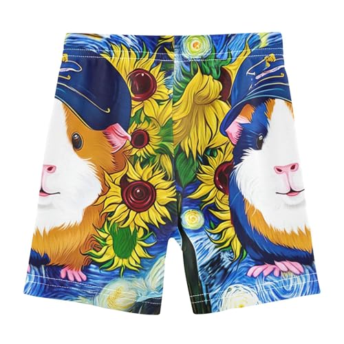 Cute Guinea Pig Starry Night Toddler Biker Shorts for Girls Cotton Shorts for Under Skirts 4t Little Girl2