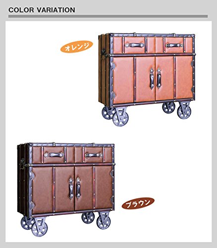 Amazon｜アンティーク家具 北欧家具 キャビネット 雑貨 幅80cm 車輪 