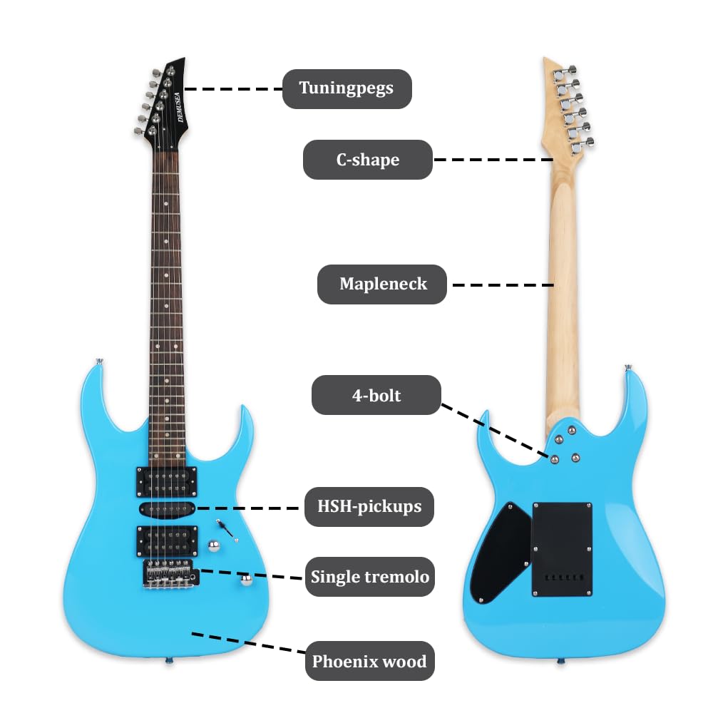 Amazon.com: Full size 39'' electric guitar 24Fsingle tremolo HSH
