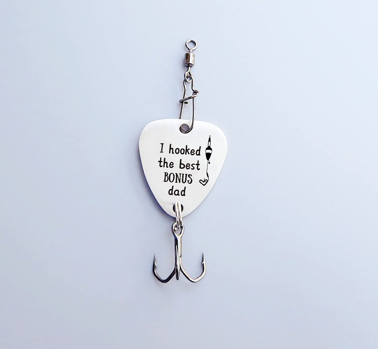 Bonus Dad Gift I Hooked the Best Bonus Dad Stainless Steel Fishing Lure Hook Stepfather Stepdad Gifts from Daughter Son