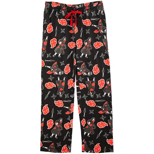Ripple Junction Naruto Shippuden Men's Lounge Pants Akatsuki Itachi Kunai Shuriken All Over Print Anime Officially Licensed2