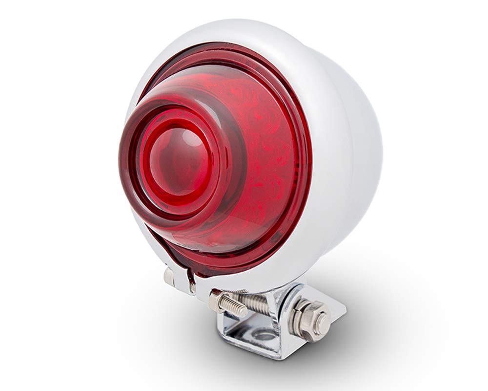 Alchemy Parts Moto LED Feu Arrière Feu Rouge Bates Style pour Vintage Rétro Personnalisé Projet - Chromé