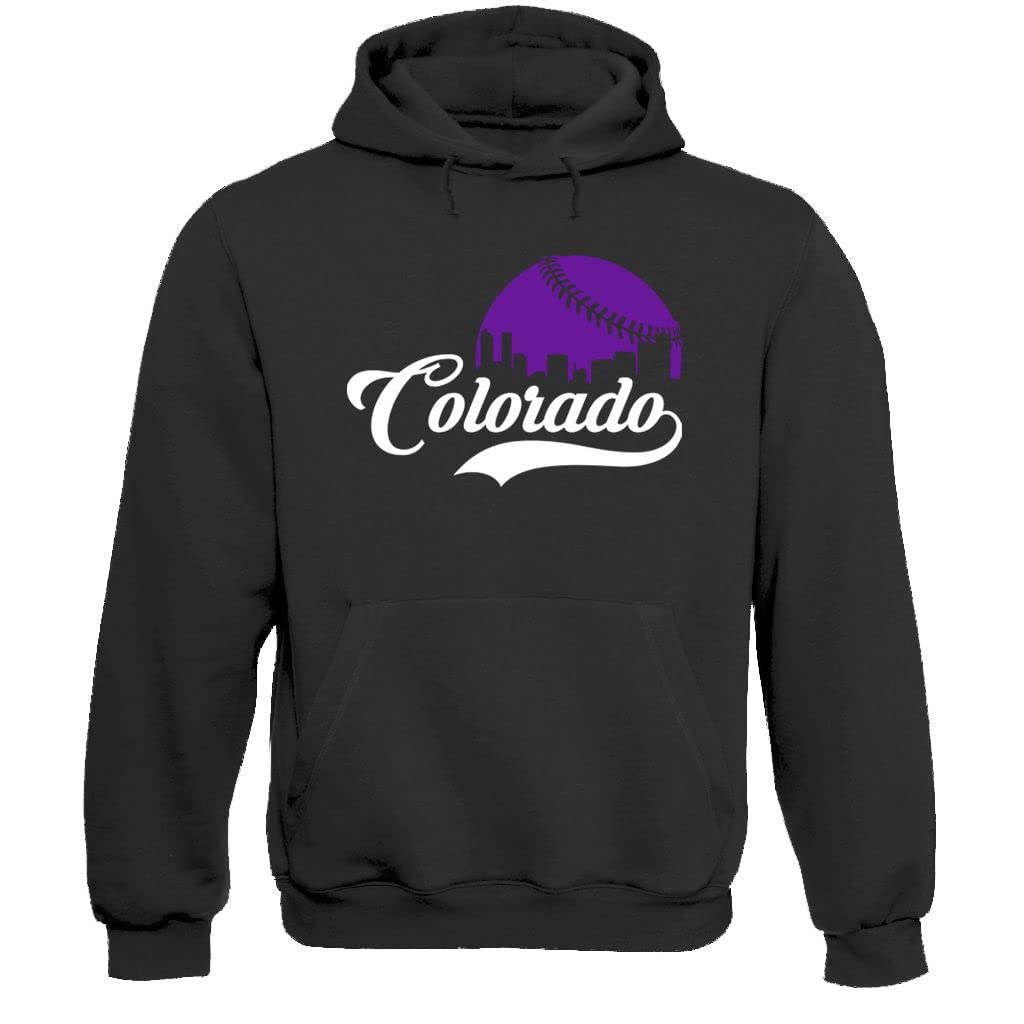 Xtreme Apparrel Cityscape Skyline Men's Hoodie Sweatshirt for Baseball Fans